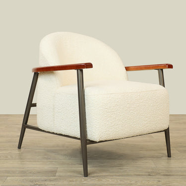 Furniture-Eady - Bouclé Armchair Lounge Chair-Bloomr