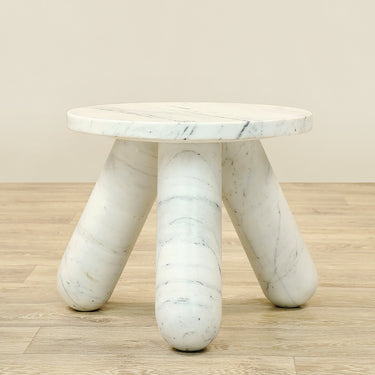 Furniture-Farina Marble Side Table-Bloomr