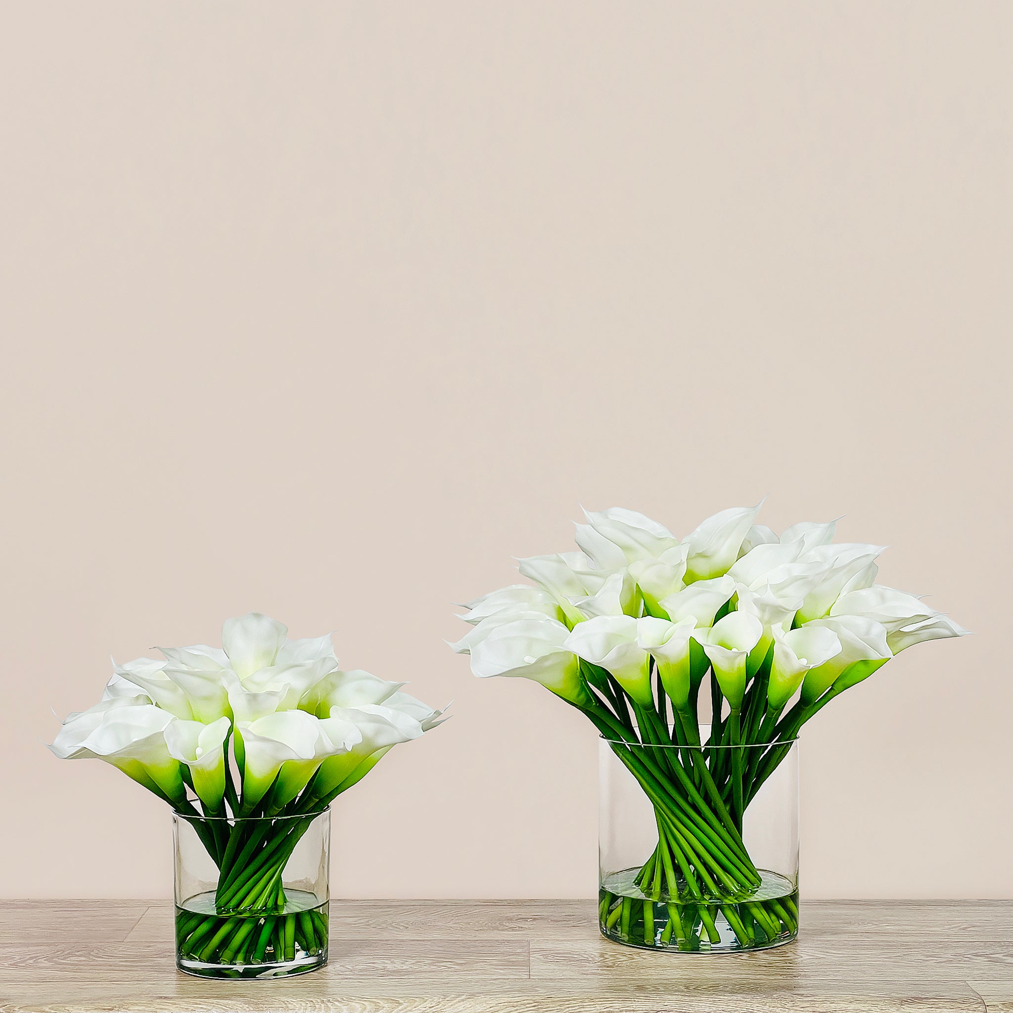 white calla lilies in glass column vase Artificial Calla lily Arrangement in Glass Vase – Bloomr