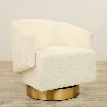 Furniture-Olean - Bouclé Swivel Armchair Lounge Chair-Bloomr