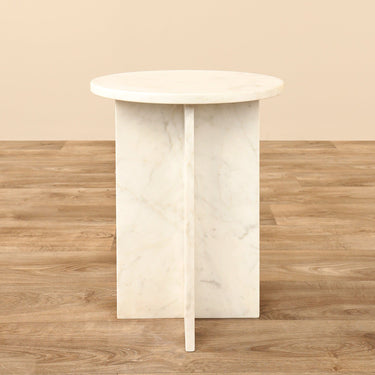 Furniture-Arabella Marble Side Table-Bloomr