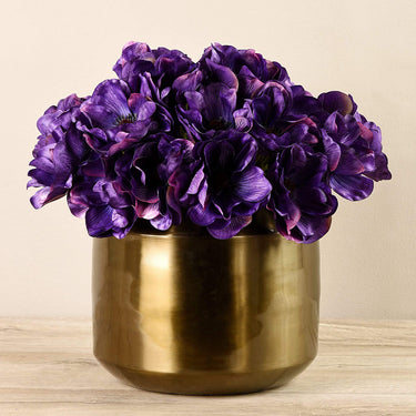 Floral Arrangement-Artificial Anemone in Copper Vase-Bloomr