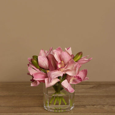 Flowers-Cymbidium Arrangement in Glass-Bloomr