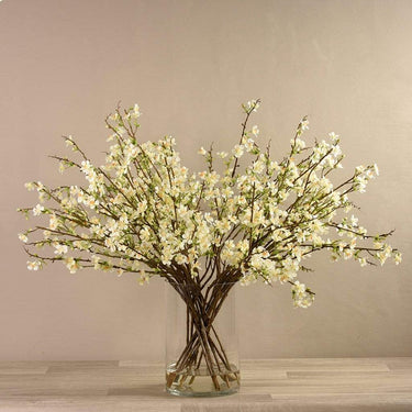Flowers-Artificial Blossom Spray in Glass Vase-Bloomr