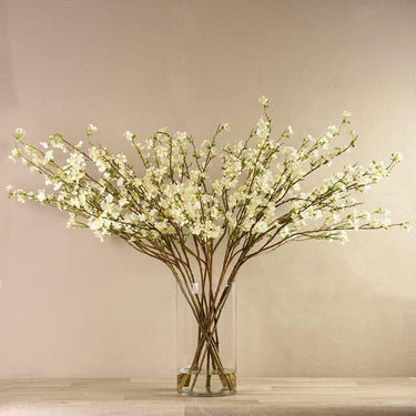 Flowers-Artificial Blossom Spray in Glass Vase-Bloomr