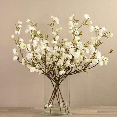 Flowers-Artificial Cherry Blossom in Glass Vase-Bloomr