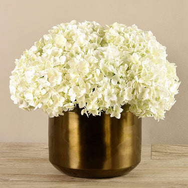 Floral Arrangement-Artificial Hydrangea in Copper Vase-Bloomr