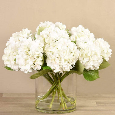Floral Arrangement-Artificial Hydrangea in Glass Vase-Bloomr