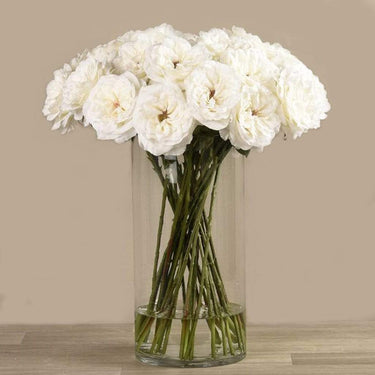 Floral Arrangement-Artificial Rose Arrangement in Glass Vase-Bloomr