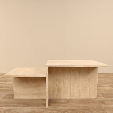 Furniture-Felix Travertine Coffee Table-Bloomr