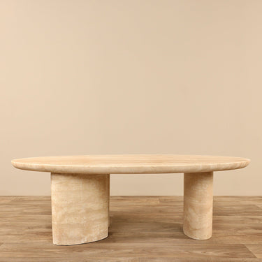 Furniture-Miles Travertine Coffee Table-Bloomr