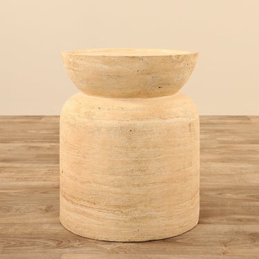 Furniture-Sage Travertine Side Table-Bloomr