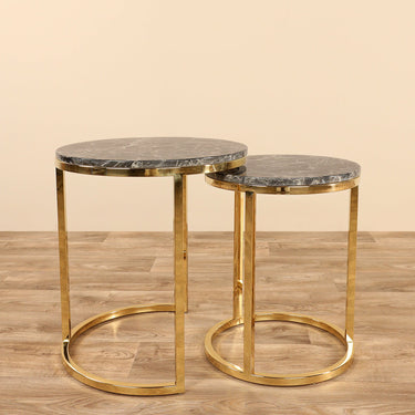 Furniture-Solon <br> Marble Side Table-Bloomr