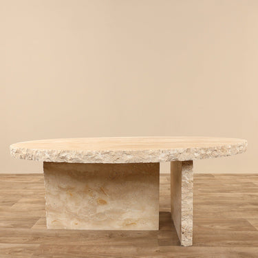 Furniture-Violet Travertine Coffee Table-Bloomr