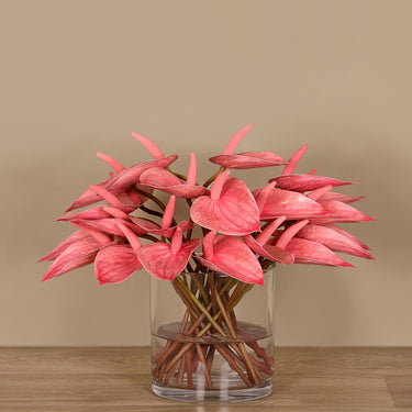 Floral Arrangement-Anthurium Arrangement in Glass Vase-Bloomr