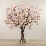 Artificial Cherry Blossom in Glass Vase