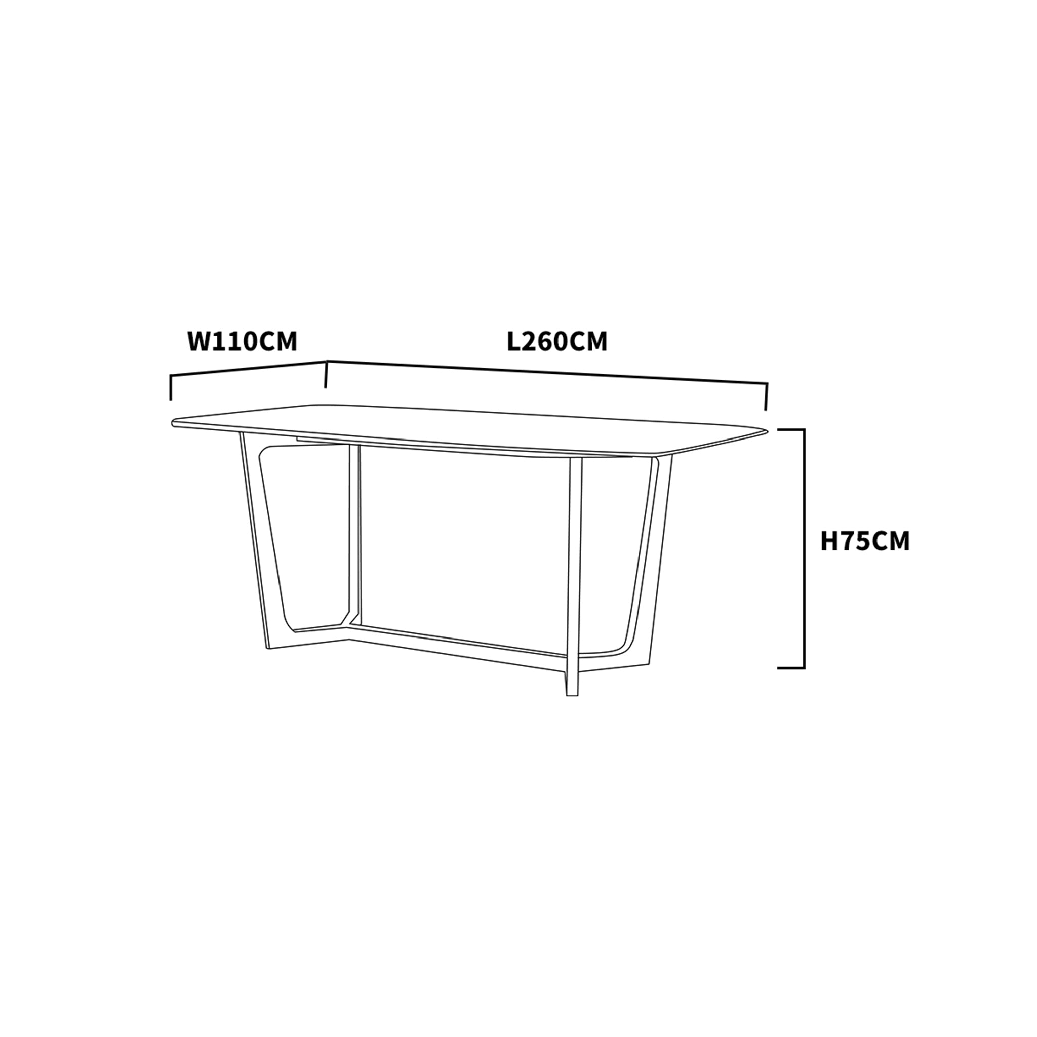 260cm Acoma Dining Table 180cm|200cm|220cm|260cm – Bloomr