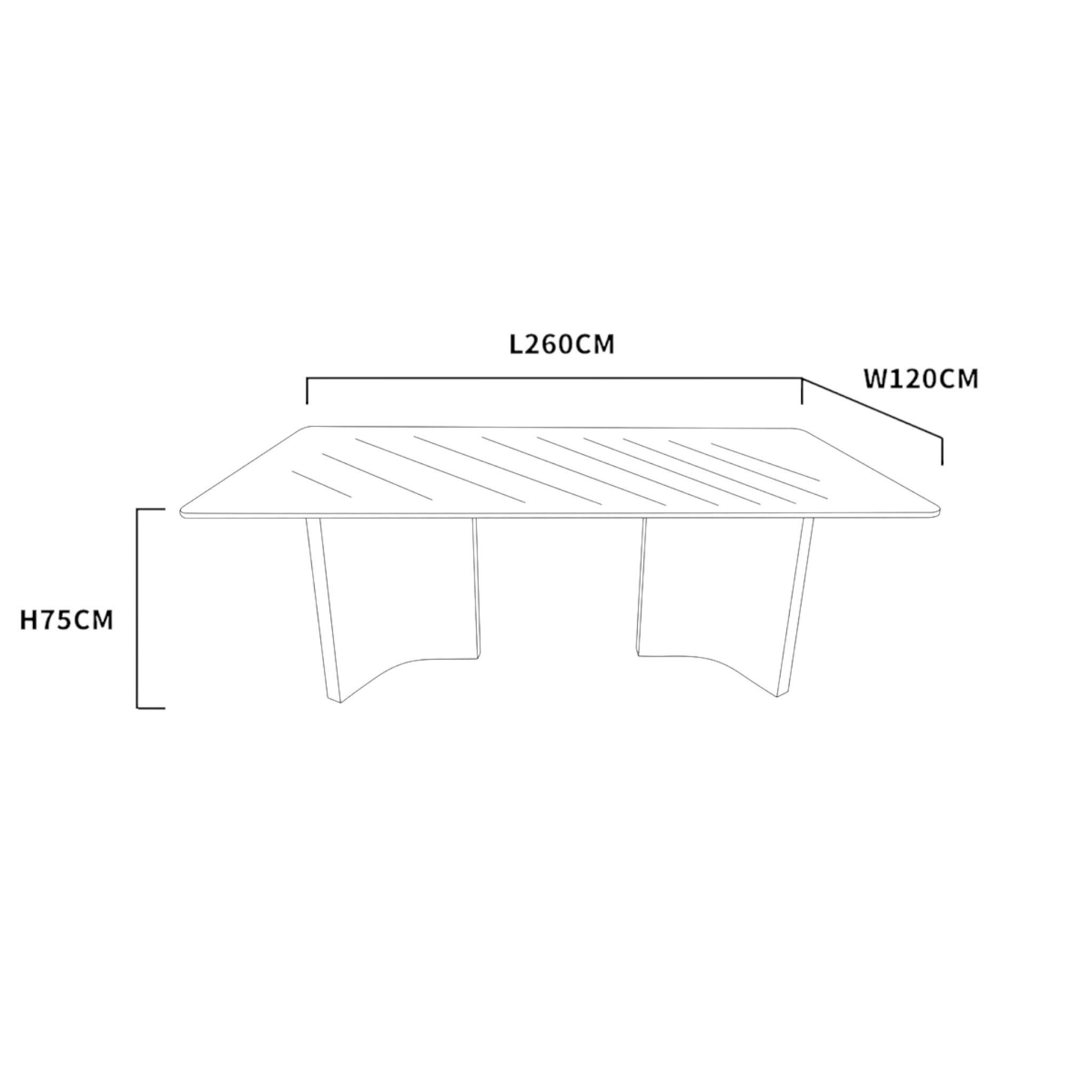 260cm Leoni Dining Table 180cm|200cm|220cm|260cm – Bloomr