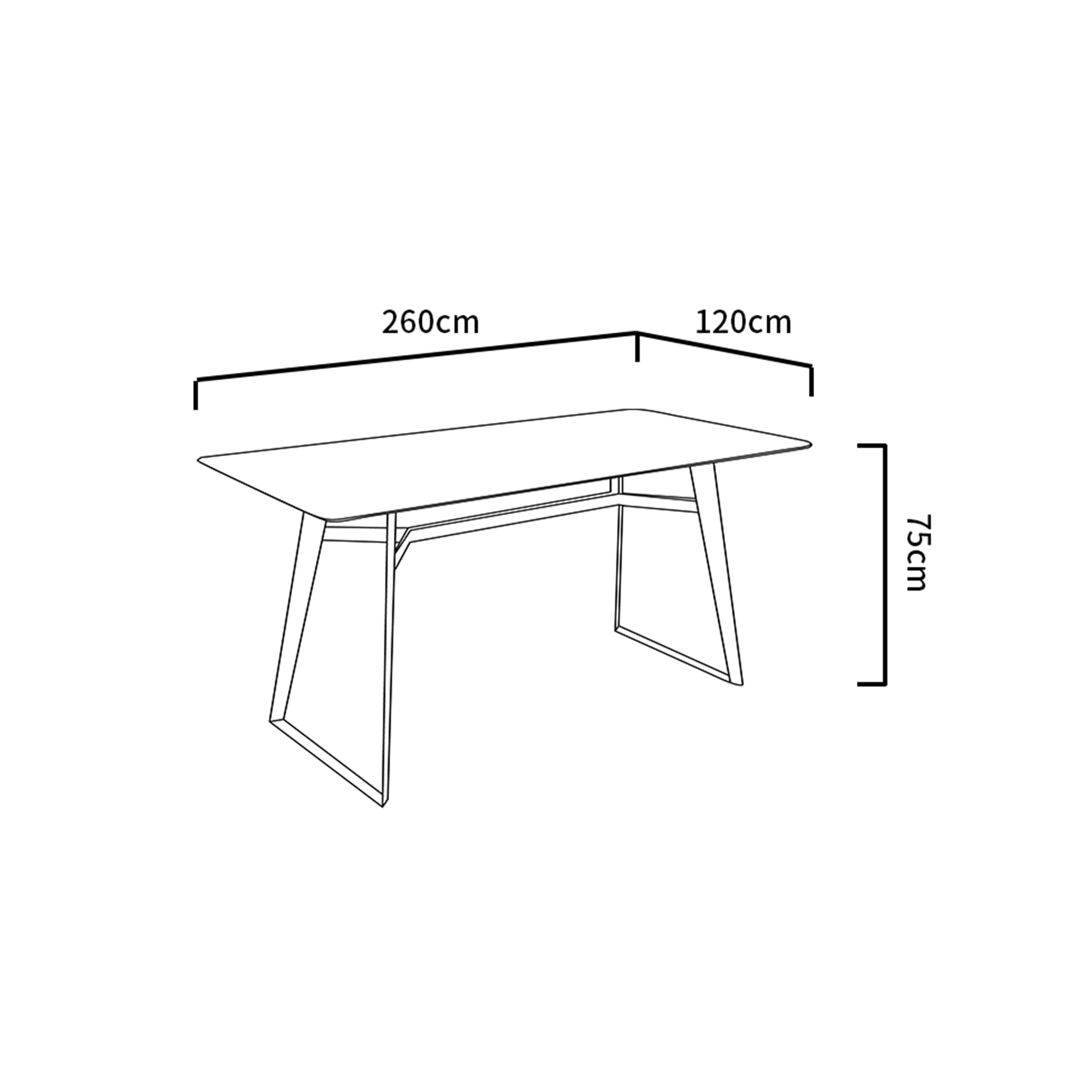 260cm Taos Dining Table 180cm|200cm|220cm|260cm – Bloomr