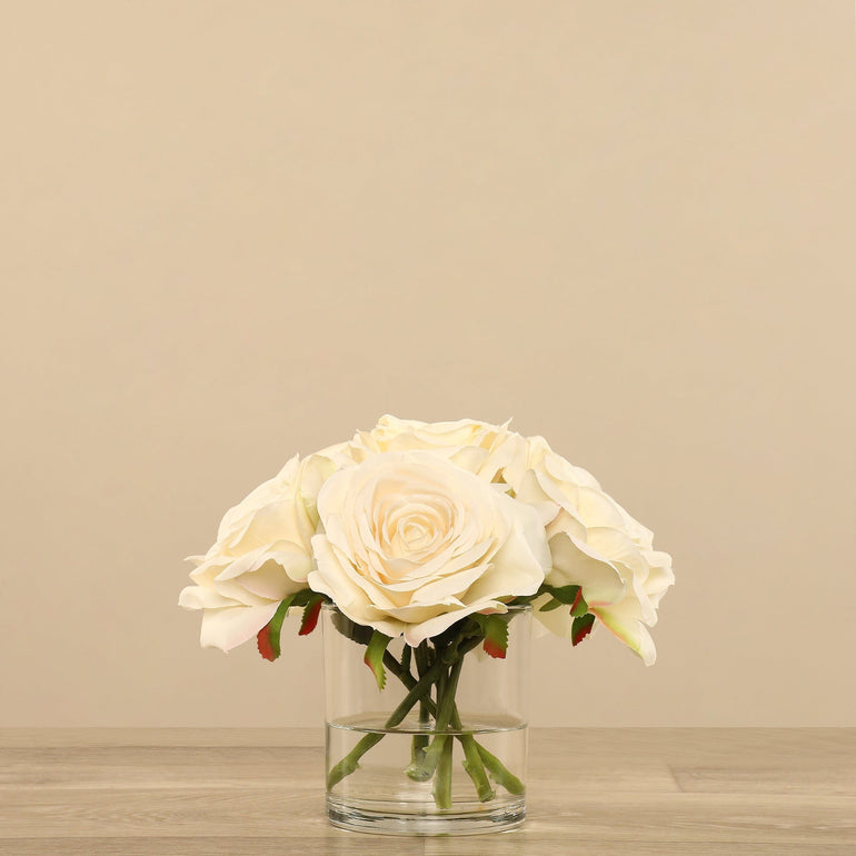 3 sizes Artificial Rose Arrangement in Glass Vase