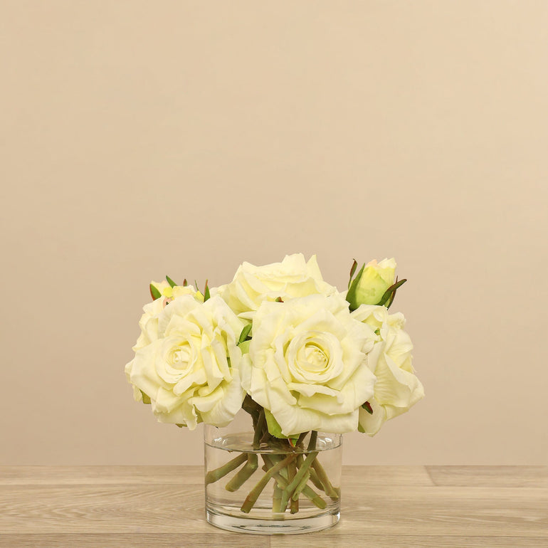 3 sizes Artificial Rose Arrangement in Glass Vase
