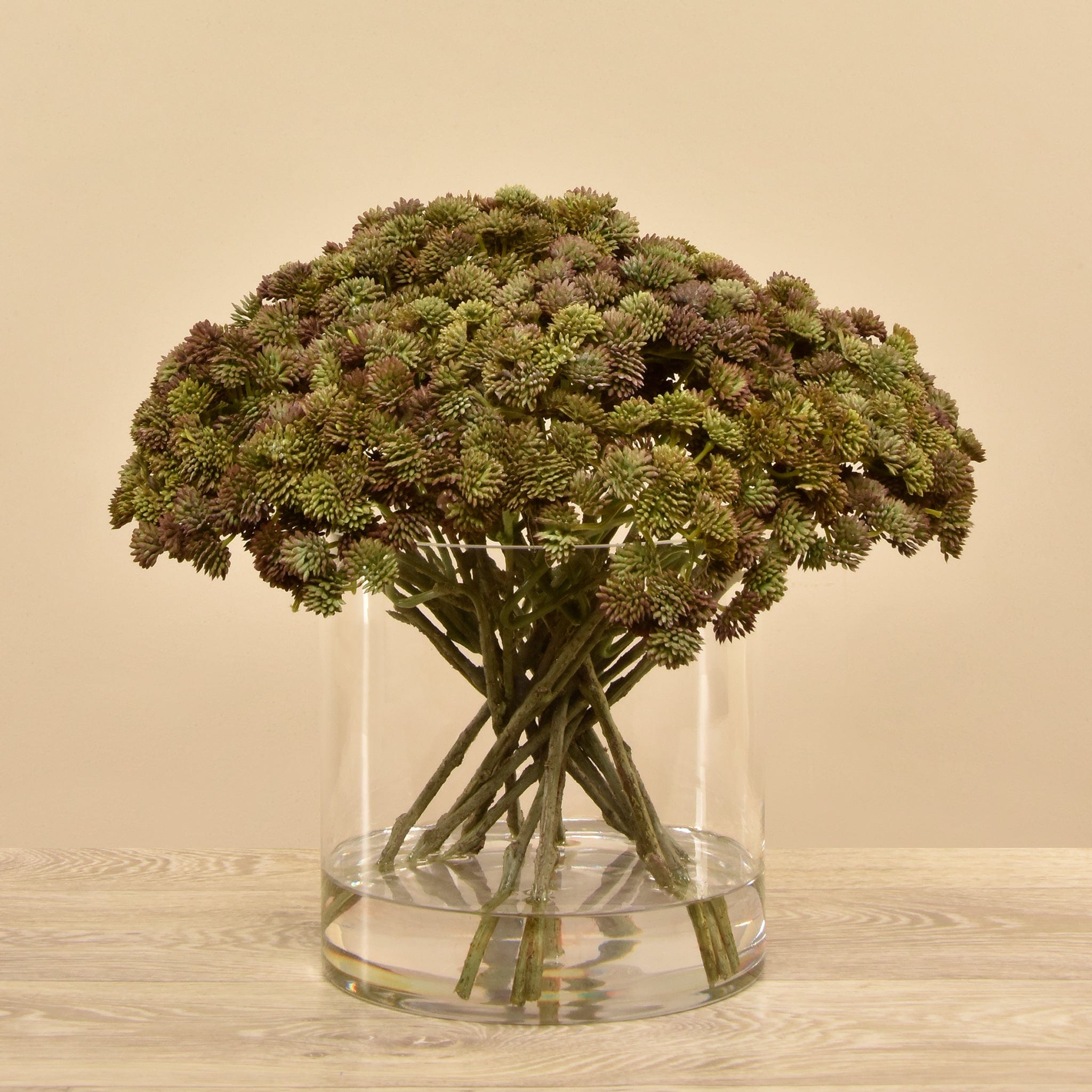 Artificial Sedum Arrangement In Glass Vase Bloomr artificial-sedum-arrangement-in-glass-vase-bloomr