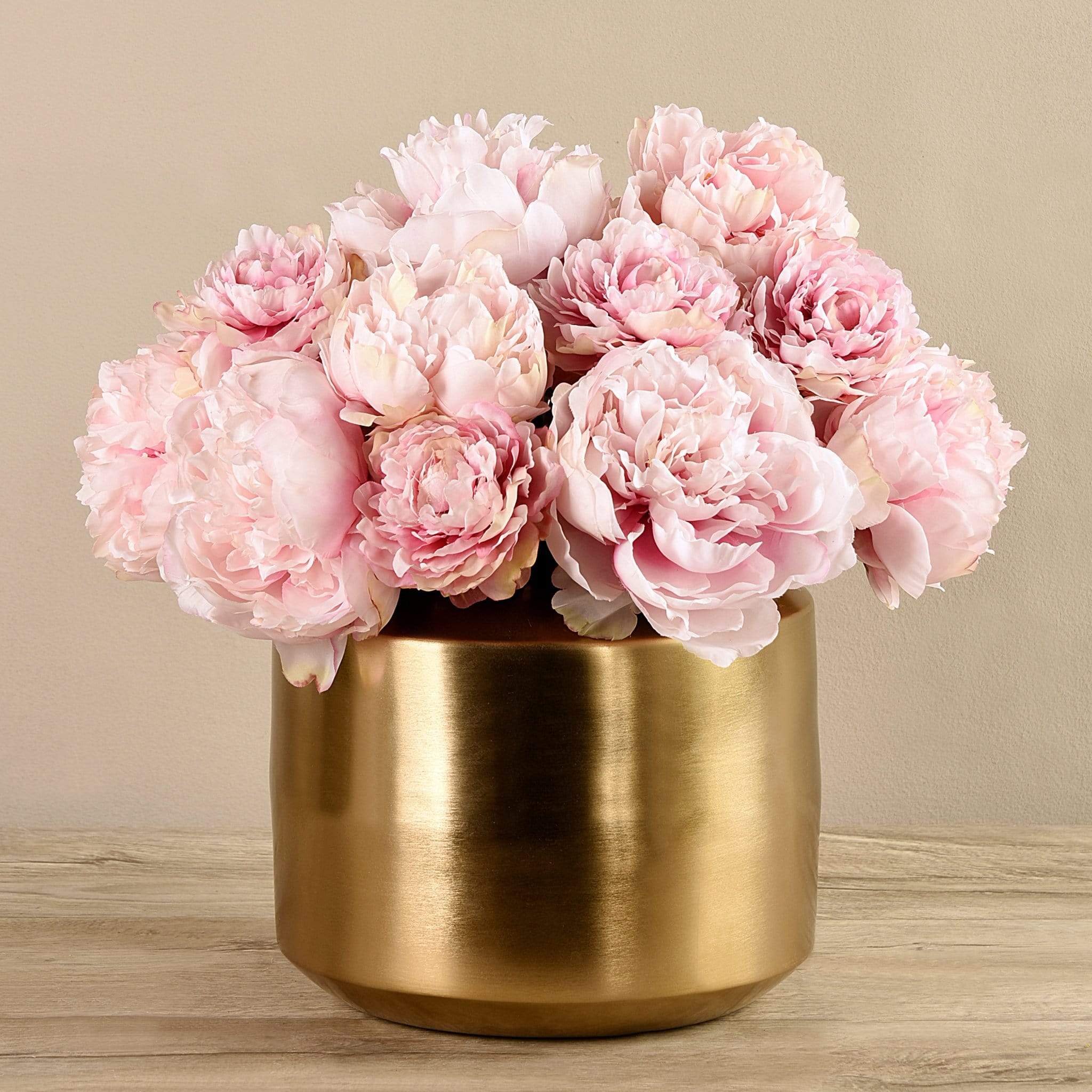 Artificial Peony in Gold Vase - Bloomr