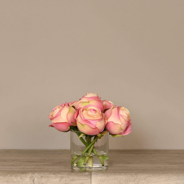 3 sizes Artificial Rose Arrangement in Glass Vase