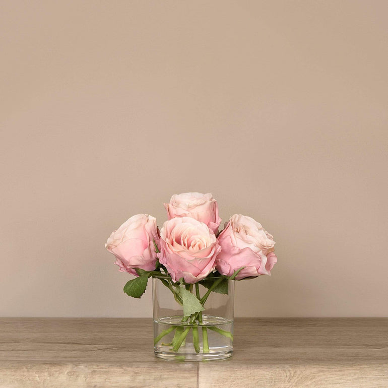 3 sizes Artificial Rose Arrangement in Glass Vase
