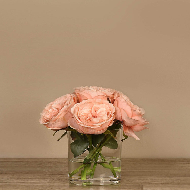 3 sizes Artificial Rose Arrangement in Glass Vase