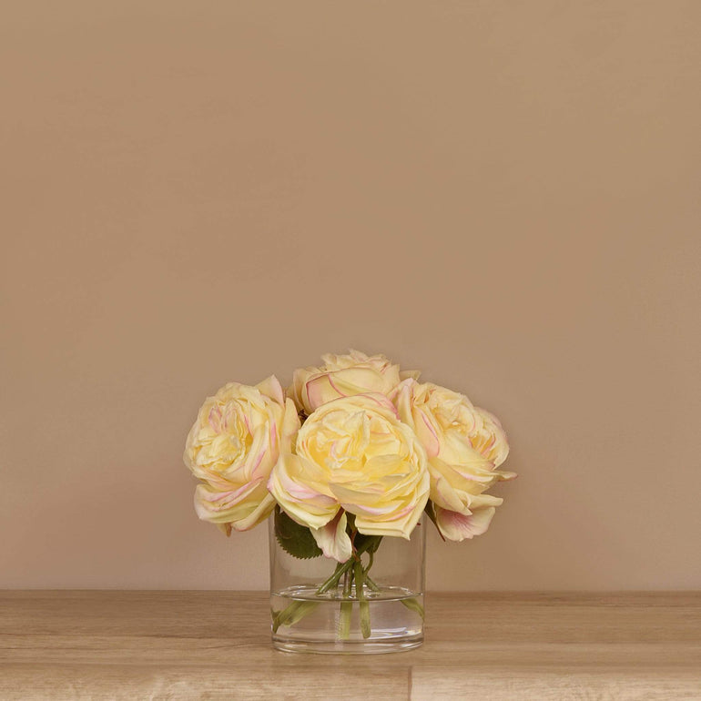3 sizes Artificial Rose Arrangement in Glass Vase
