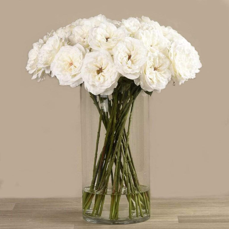 Artificial Rose Arrangement in Glass Vase