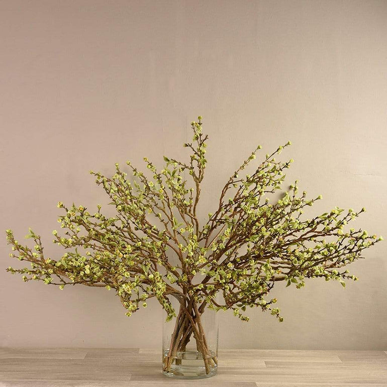 Artificial Blossom Spray in Glass Vase