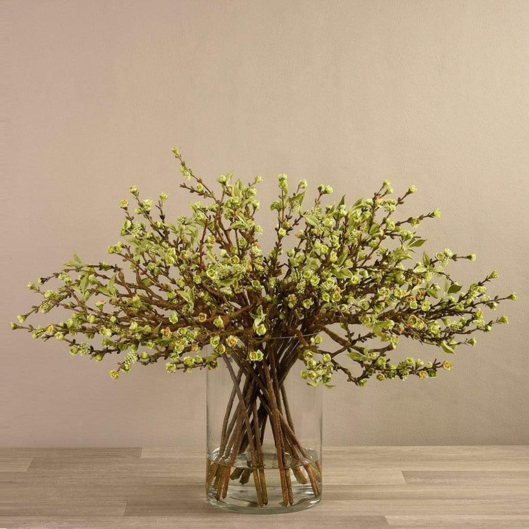 Artificial Blossom Spray in Glass Vase